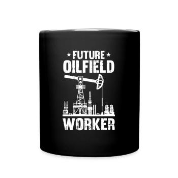 Oil Field Oil Rig - Full Colour Mug - black - Front