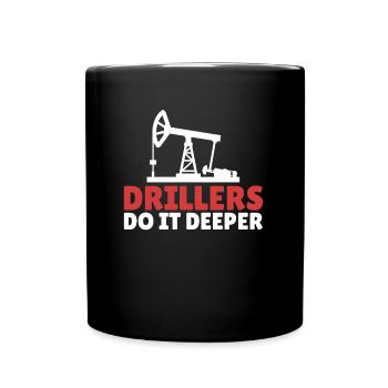 Les foreurs de plates-formes pétrolières des champs pétrolifères le font plus profondément - Mug uni - noir - Devant