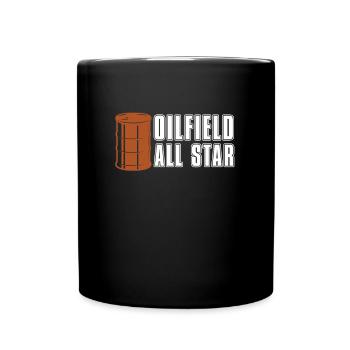 Ölfeld Bohrinsel Stern - Tasse einfarbig - Schwarz - Vorne