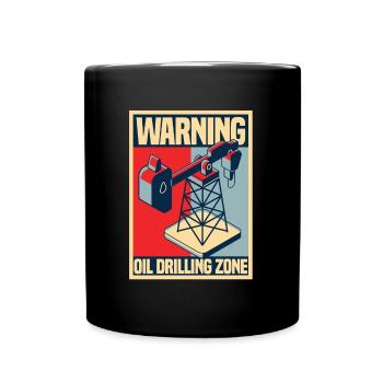 Oil Field Oil Rig - Full Colour Mug - black - Front