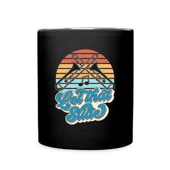 Trombone Let That Slide Retro Musical Instrument - Full Colour Mug - black - Front