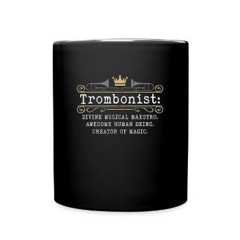 Trombone Trombonist Divine Musical Wind Instrument - Full Colour Mug - black - Front