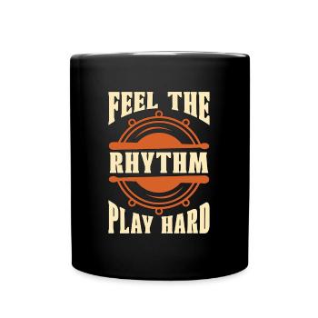 Snare Drum Feel The Rhythm Marching Band Drummer - Mug uni - noir - Devant