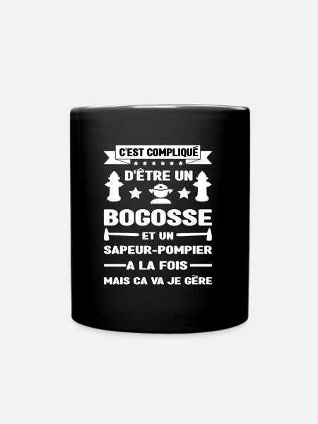 Bogosse et pompier humour pompier sapeur pompier - Mug uni - noir