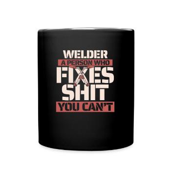 Fixateur de serrurier soudeur - Mug uni - noir - Devant