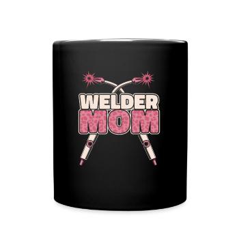 Schweißer Schlosser Mutter Welder Mom - Tasse einfarbig - Schwarz - Vorne