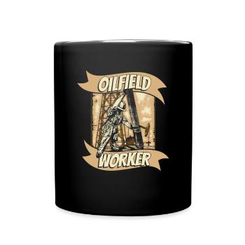 Oil Field Oil Rig - Full Colour Mug - black - Front