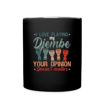 Djembé J’aime jouer de mon instrument de musique Djembé - Mug uni - noir - Devant