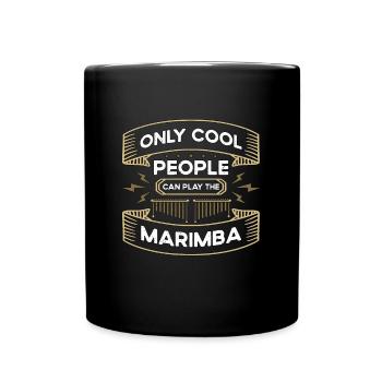 Marimba Only Cool People Percussion Marimba Player - Full Colour Mug - black - Front