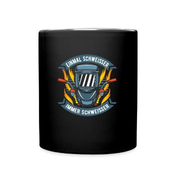 Schweißer Schlosser Cool Schweier - Tasse einfarbig - Schwarz - Vorne