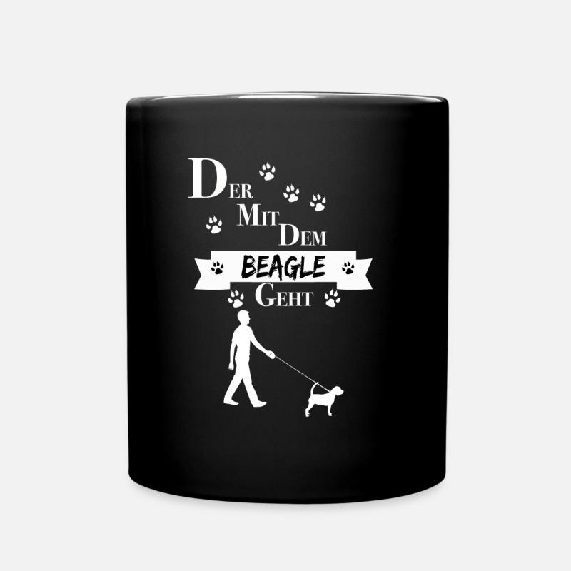 Der mit dem Beagle geht - Tasse einfarbig - Schwarz