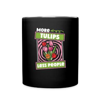 Tulpen Lustig Tulpen - Tasse einfarbig - Schwarz - Vorne