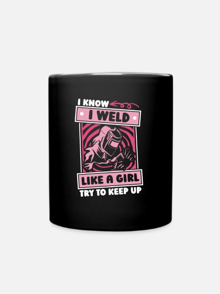 Schweißer Schlosser Mädchen - Tasse einfarbig - Schwarz