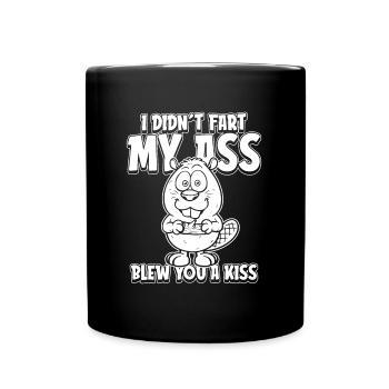 Castor Je n’ai pas pété mes fesses t’a soufflé un baiser - Mug uni - noir - Devant
