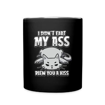 Chat Je n’ai pas pété mes fesses Soufflé un baiser - Mug uni - noir - Devant