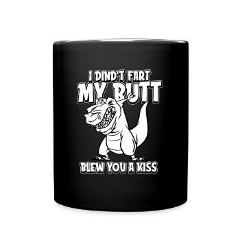 Dinosaure Je n’ai pas pété mes fesses Soufflé un baiser - Mug uni - noir - Devant