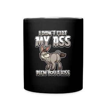 Muli Donkey I Didnt Fart My Butt Blew You A Kiss - Full Colour Mug - black - Front