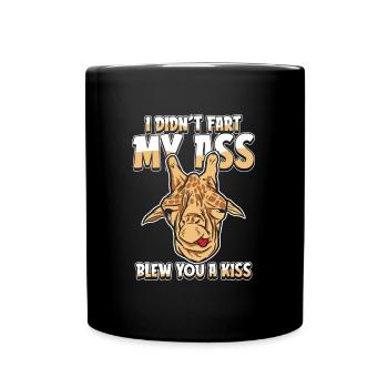 Girafe Je n’ai pas pété mes fesses t’a soufflé un baiser - Mug uni - noir - Devant
