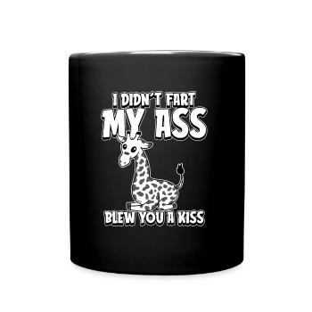 Girafe Je n’ai pas pété mes fesses t’a soufflé un baiser - Mug uni - noir - Devant