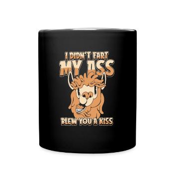 Lama Llama I Didnt Fart My Butt Blew You A Kiss - Tasse einfarbig - Schwarz - Vorne