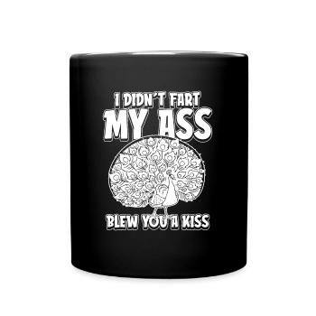 Oiseau paon Je n’ai pas pété mes fesses Je t’ai soufflé un baiser - Mug uni - noir - Devant