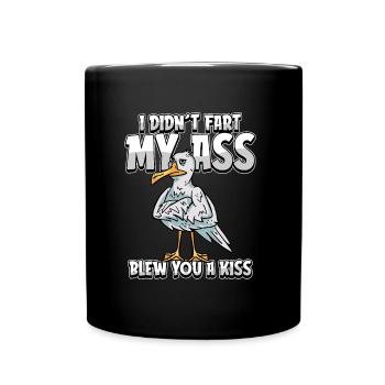 Mouette je n’ai pas pété mes fesses t’a soufflé un baiser - Mug uni - noir - Devant