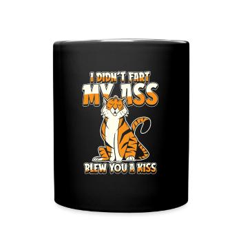 Tigre Je n’ai pas pété mes fesses Soufflé un baiser - Mug uni - noir - Devant