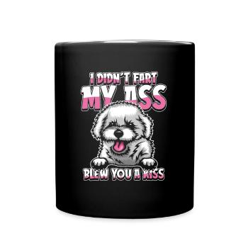Bichon Frize - Tasse einfarbig - Schwarz - Vorne