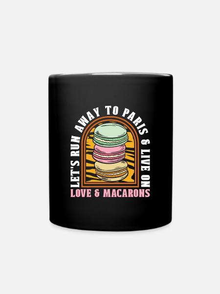 Macaron Let's Run Away To Paris Snacking Macaroon - Tasse einfarbig - Schwarz