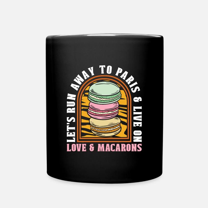 Macaron Let's Run Away To Paris Snacking Macaroon - Tasse einfarbig - Schwarz