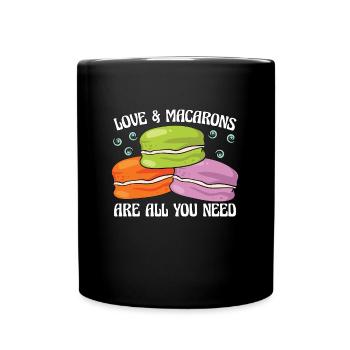 Macaron Love et Macarons sont tout ce dont vous avez besoin de cuisson - Mug uni - noir - Devant