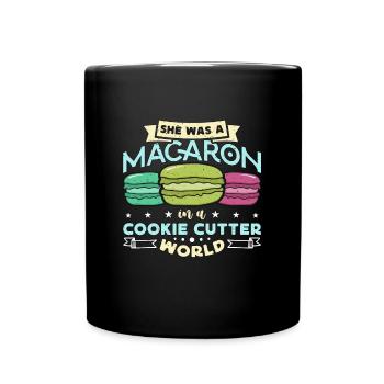 Macaron Elle était Macaron dans un biscuit cuisant des bonbons - Mug uni - noir - Devant