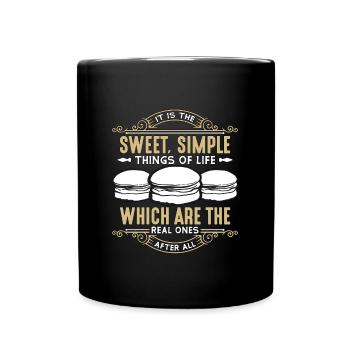Macaron It Is The Sweet Simple Things Artfully - Full Colour Mug - black - Front
