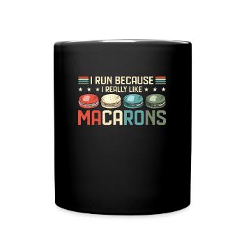 Macaron que je cours parce que j’aime vraiment cuisiner des bonbons - Mug uni - noir - Devant