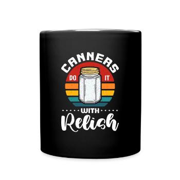 Les conserveries le font avec une conservation rétro savoureuse - Mug uni - noir - Devant
