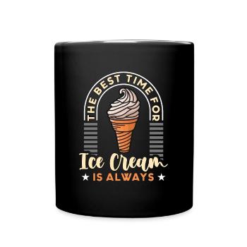 Crème glacée Le meilleur moment pour la crème glacée Glace sucrée - Mug uni - noir - Devant