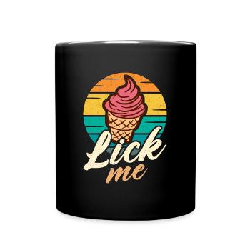 Ice Cream Lick Me Retro Soft Serve Ice Cream Lover - Full Colour Mug - black - Front