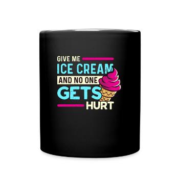 La crème glacée donne-moi de la crème glacée et de la glace sucrée congelée - Mug uni - noir - Devant