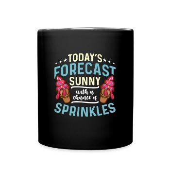 Crème glacée Prévisions d’aujourd’hui ensoleillées avec une portion molle - Mug uni - noir - Devant
