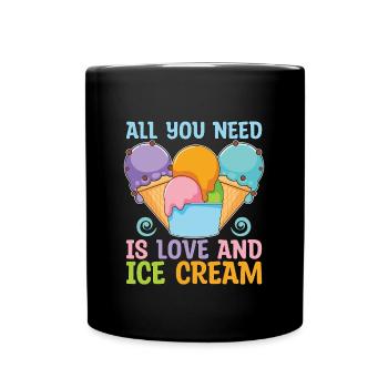 Ice Cream All You Need Is Love Frozen Sweet Ice - Full Colour Mug - black - Front