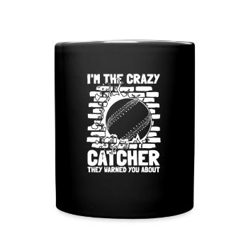 Softball Fänger - Tasse einfarbig - Schwarz - Vorne