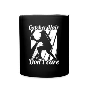 Softball Fänger Catcher Hair Don’t Care - Mug uni - noir - Devant