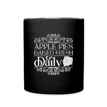 Tartes aux pommes cuites au four Cuisson quotidienne de fruits de pomme frais - Mug uni - noir - Devant