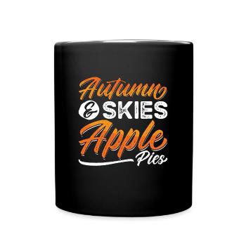 Apple Pie Autumn & Skies Apple Pies Pastries Fruit - Full Colour Mug - black - Front