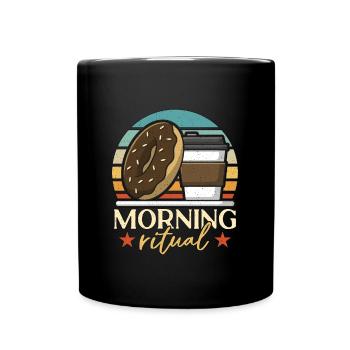 Coffee & Doughnuts Morning Ritual Coffee Doughnut - Tasse einfarbig - Schwarz - Vorne