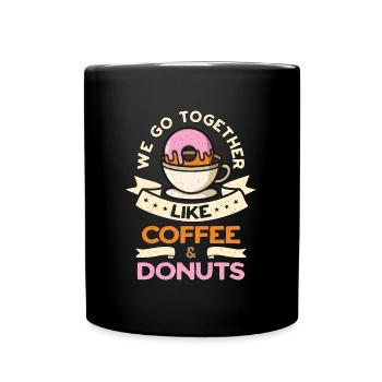 Café et beignets Nous allons ensemble Beignets au café - Mug uni - noir - Devant