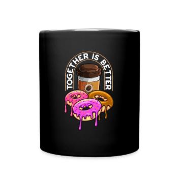 Café et beignets ensemble est meilleur amateur de beignets - Mug uni - noir - Devant