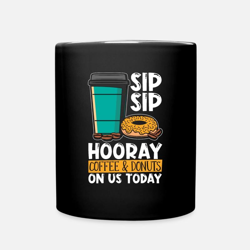 Coffee & Doughnuts Sip Sip Hooray Coffee Bean - Tasse einfarbig - Schwarz