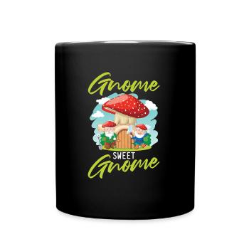 Mushroom Picker Mushrooms Gnome Mushroom Dwarf - Full Colour Mug - black - Front