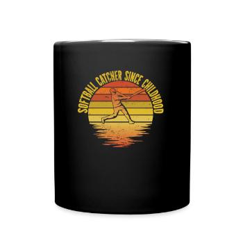Softball - Tasse einfarbig - Schwarz - Vorne